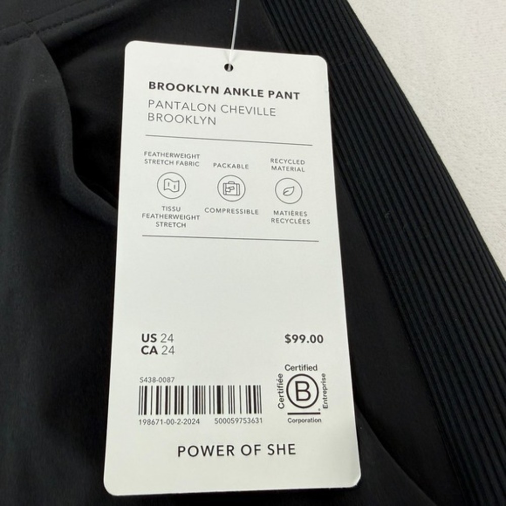 Athleta NWT Brooklyn Ankle Pant Black Plus Sz 24 Pull On Active Lightweight City - Picture 9 of 16